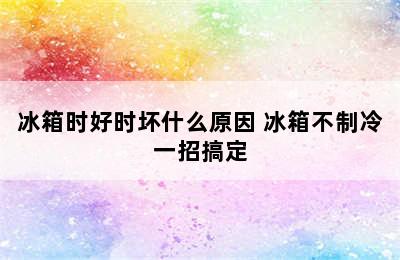 冰箱时好时坏什么原因 冰箱不制冷一招搞定